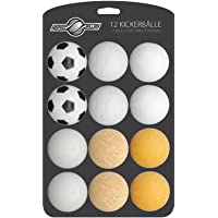 GOODS+GADGETS Juego de 12 pelotas de futbolín para mesa de futbolín- varios tipos (corcho- polietileno- poliuretano- ABS…